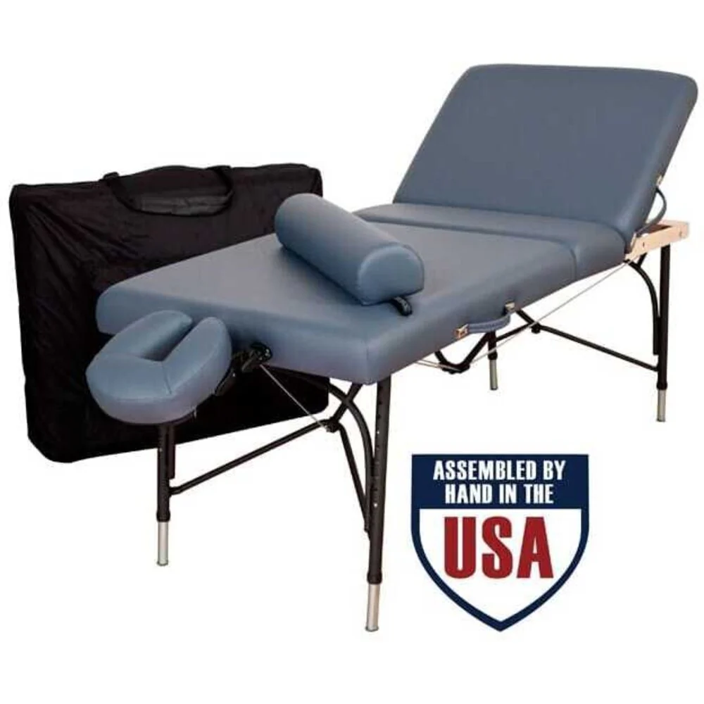 Alliance Aluminum Portable Massage Table / with Tilt Backrest / Essential Package / Includes Table, Aero-Cel Face Rest, Semi-Round Bolster, Carry Case by Oakworks