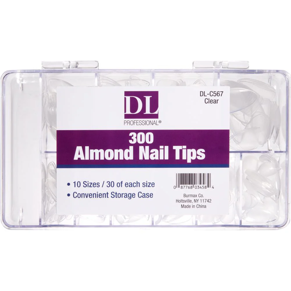Almond Nail Tips Kit - Clear by DL Pro - Image 2