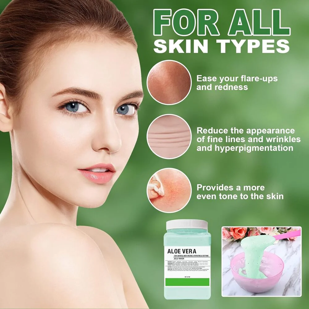 AloePure Soothing Moisture Aloe Vera Jelly Mask / 23 oz. - 650 grams by Jeluxe Masks - Image 2