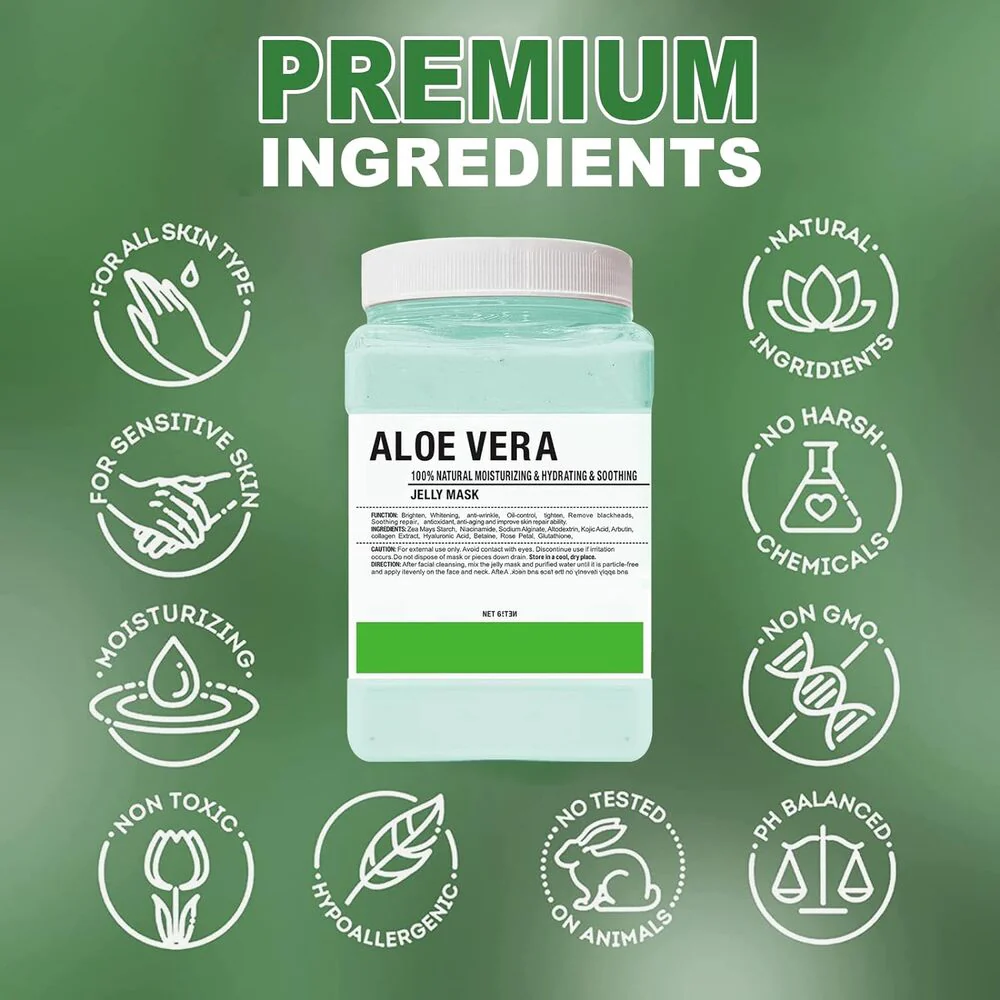 AloePure Soothing Moisture Aloe Vera Jelly Mask / 23 oz. - 650 grams by Jeluxe Masks - Image 5