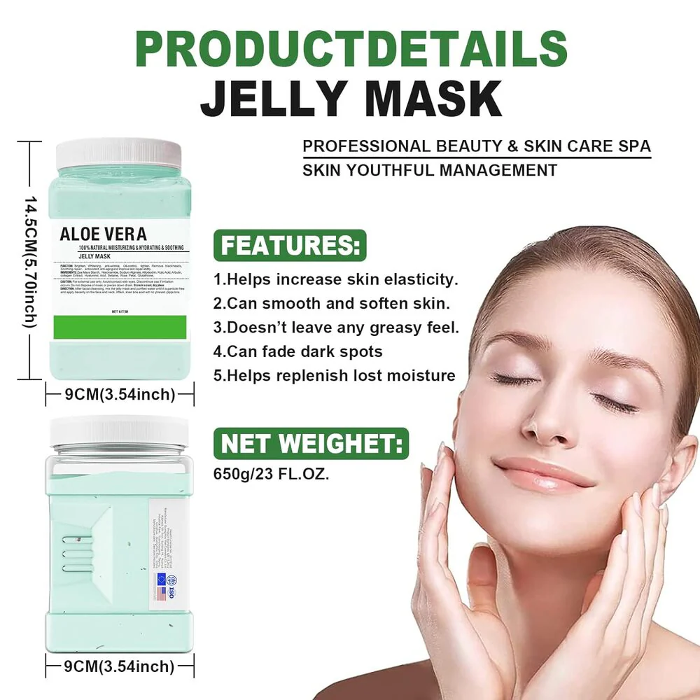 AloePure Soothing Moisture Aloe Vera Jelly Mask / 23 oz. - 650 grams by Jeluxe Masks - Image 8