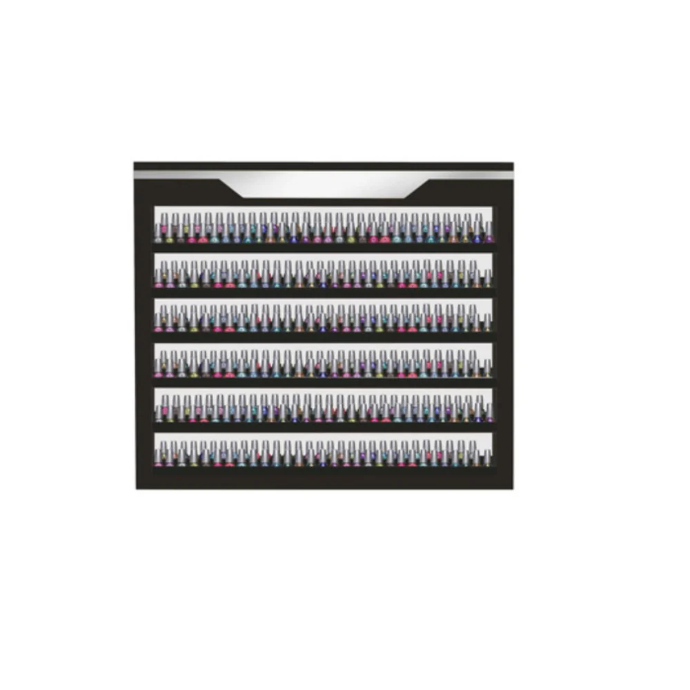 Aminah Wall-Mounted Nail Polish Display / Black with Silver Accents / Display Up To 360 Nail Polish Colors by HANS Equipment - Image 4