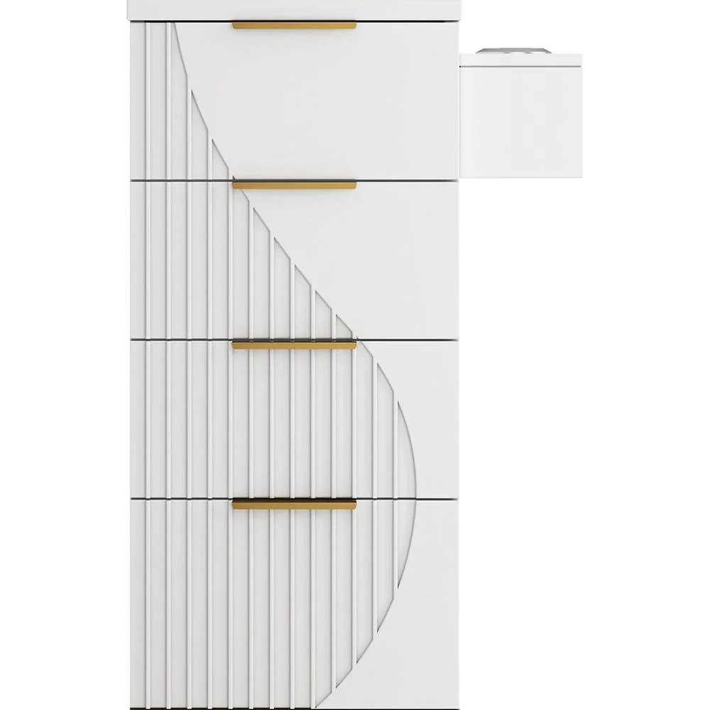 Anais Salon Trolley / 4 Storage Drawers Plus Tool Holder on Wheels for Salon Versability / White by Deco Salon Furniture