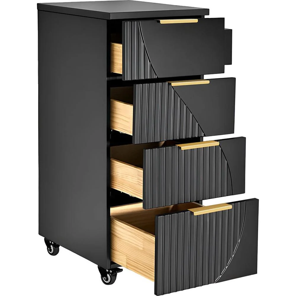 Anais Salon Trolley / 4 Storage Drawers Plus Tool Holder on Wheels for Salon Versability / White by Deco Salon Furniture - Image 3