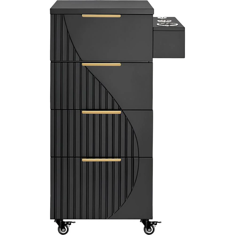 Anais Salon Trolley / 4 Storage Drawers Plus Tool Holder on Wheels for Salon Versability / White by Deco Salon Furniture - Image 4
