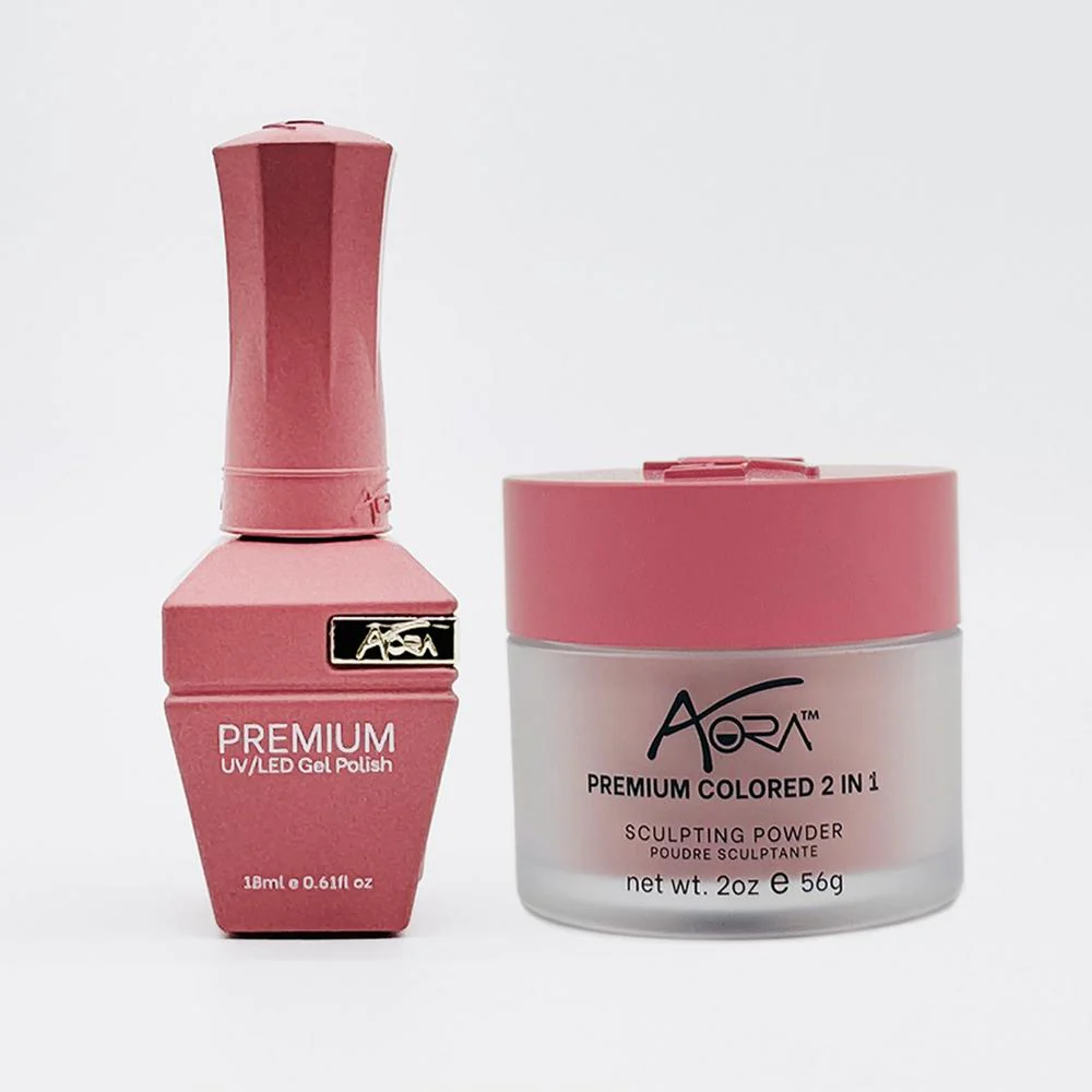 Aora 2-in-1 Set: Gel Polish 0.6 oz. + Dip/Acrylic Powder 2 oz. -#01 - Mauve Over