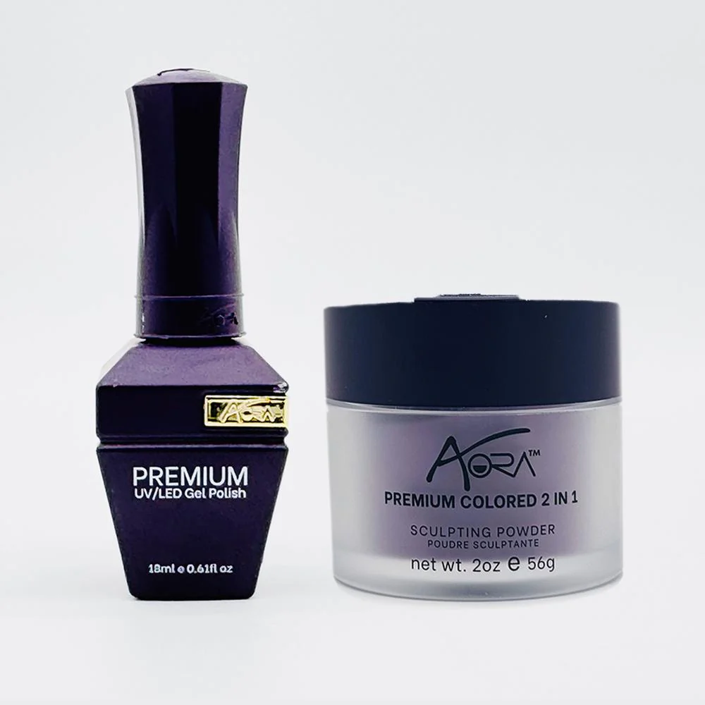 Aora 2-in-1 Set: Gel Polish 0.6 oz. + Dip/Acrylic Powder 2 oz. -#36 - After Dark