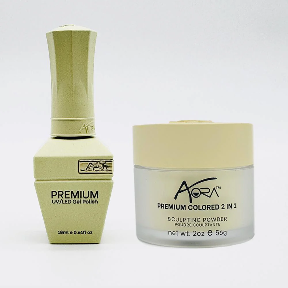 Aora 2-in-1 Set: Gel Polish 0.6 oz. + Dip/Acrylic Powder 2 oz. -#43 - Banana Milkshake