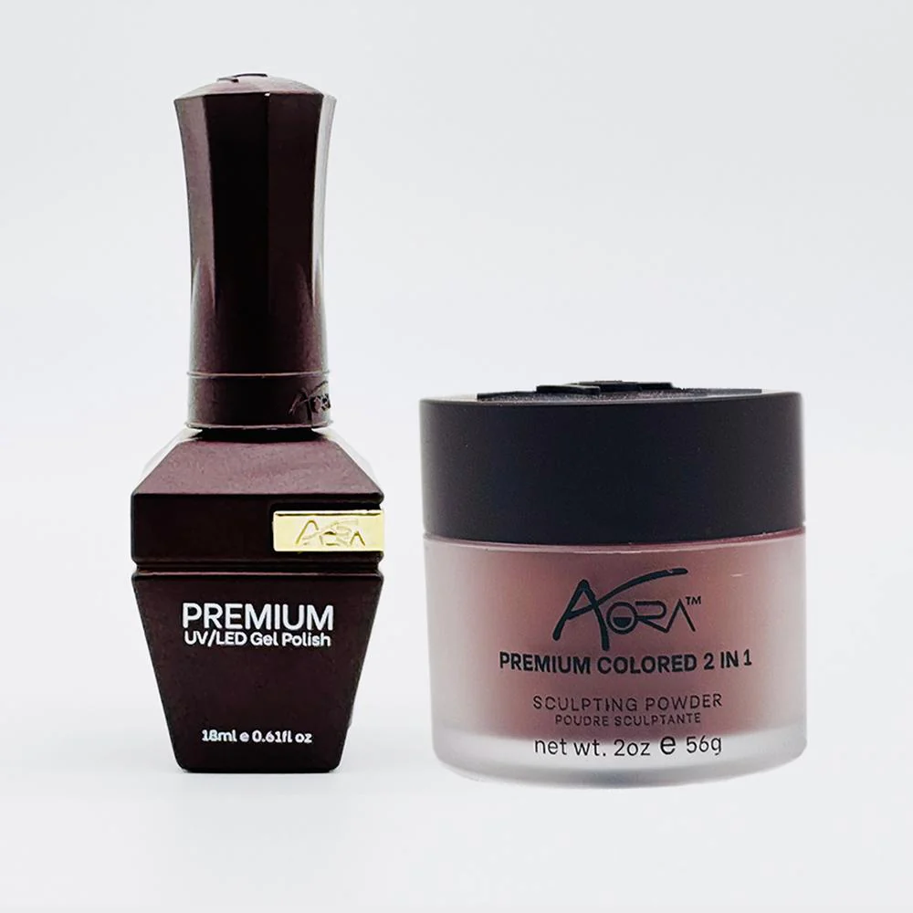 Aora 2-in-1 Set: Gel Polish 0.6 oz. + Dip/Acrylic Powder 2 oz. -#49 - Rose Colored Glasses