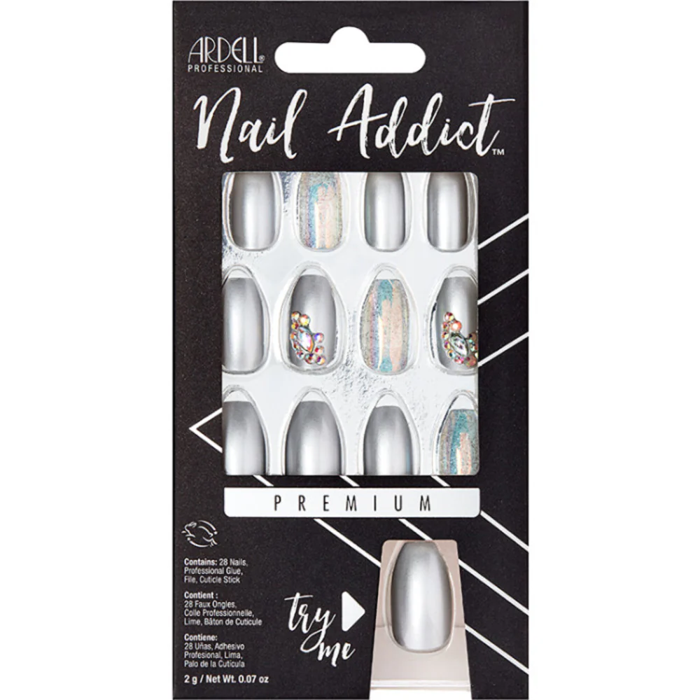 Ardell Nail Addict - Artificial Nail Set - 3D Texture - Disco Chrome