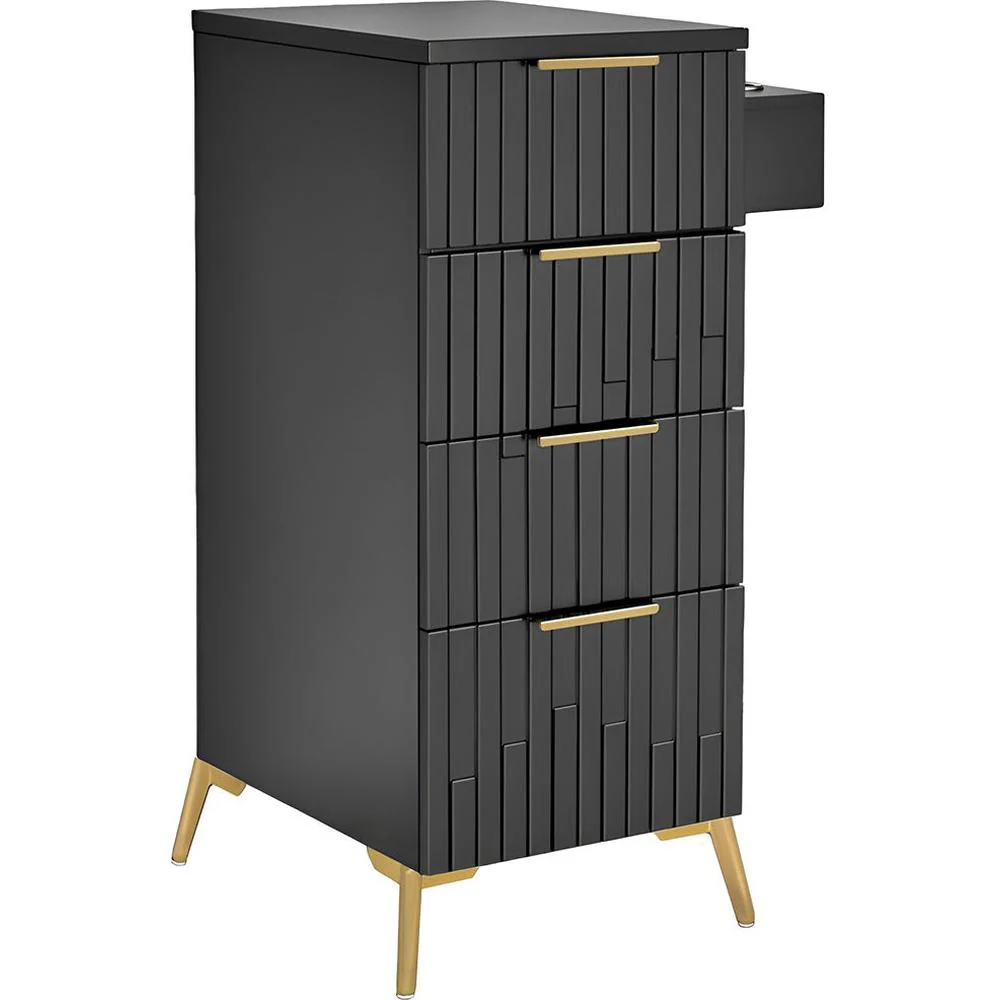 Belle Free-Standing Styling Station Cabinet / Black by Deco Salon Furniture