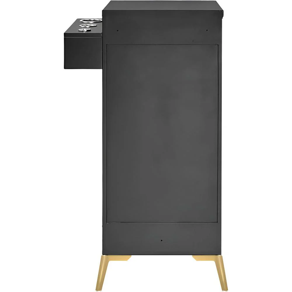 Belle Free-Standing Styling Station Cabinet / Black by Deco Salon Furniture - Image 4