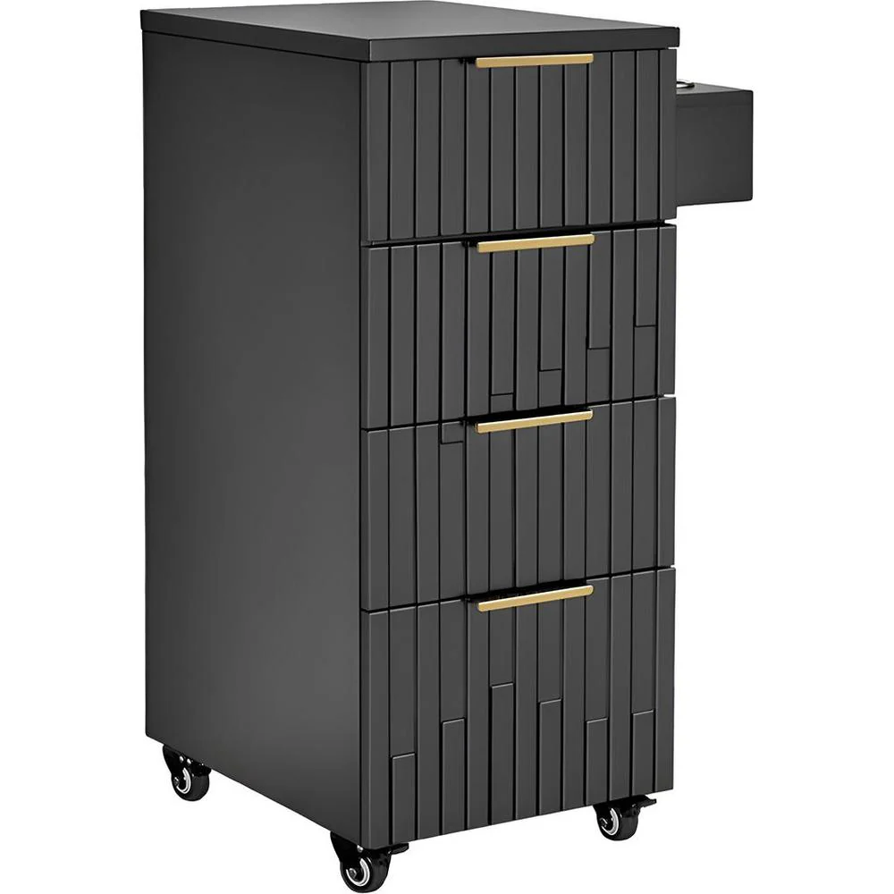 Belle Salon Trolley / 4 Storage Drawers Plus Tool Holder on Wheels for Salon Versatility / White by Deco Salon Furniture - Image 2