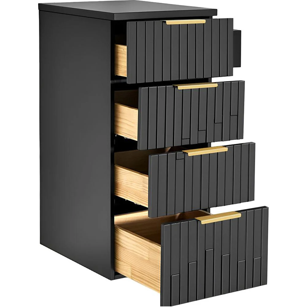 Belle Wall-Mount Styling Station Cabinet / Black by Deco Salon Furniture - Image 2