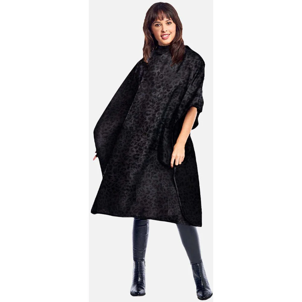 Betty Dain Black Jaguar Bleach Proof All Purpose Cape / 45" W x 58" L - Image 8