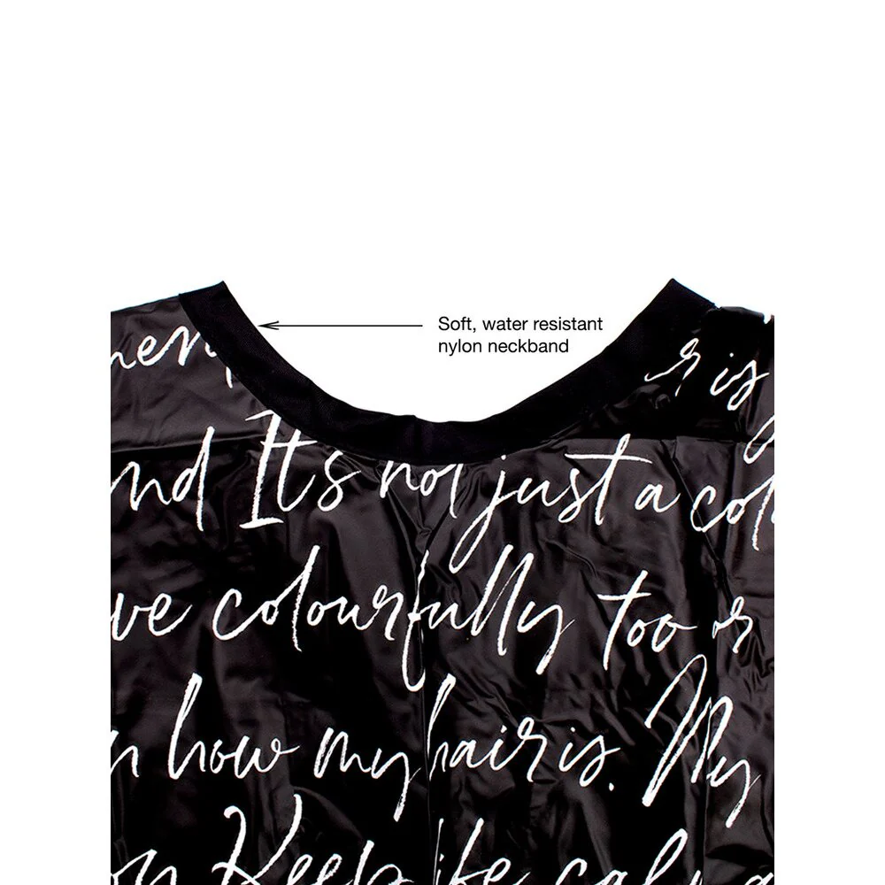 Betty Dain Secret Messages Shampoo Cape - BLACK / 36" W x 54" L - Image 3
