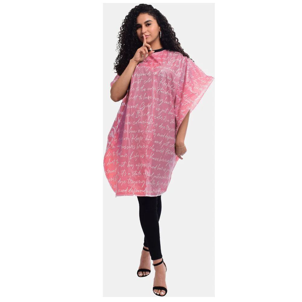 Betty Dain Secret Messages Shampoo Cape - ROSE / 36" W x 54" L - Image 3