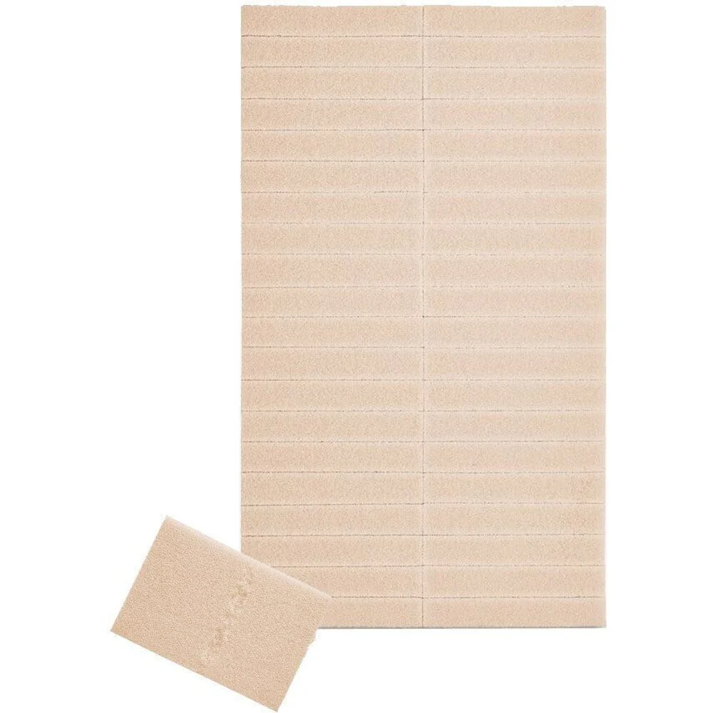 Biodegradable Rectangular Sponge Block Makeup Sponge - Taupe Color - Each Sponge 1.43" x 1" x 0.26" / 40 per Individually Wrapped Block X 50 Blocks = Case of 2,000 Sponges