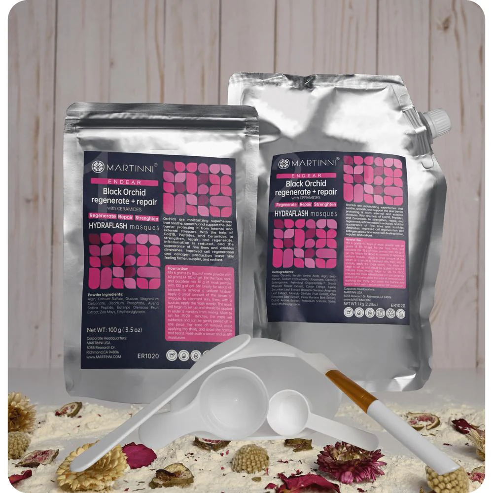 Black Orchid Regenerate + Repair Hydraflash Mask / 100 Grams Powder + 1 Kilo Gel by Martinni - Image 2