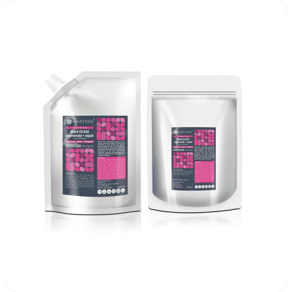 Black Orchid Regenerate + Repair Hydraflash Mask / 100 Grams Powder + 1 Kilo Gel by Martinni - Image 3