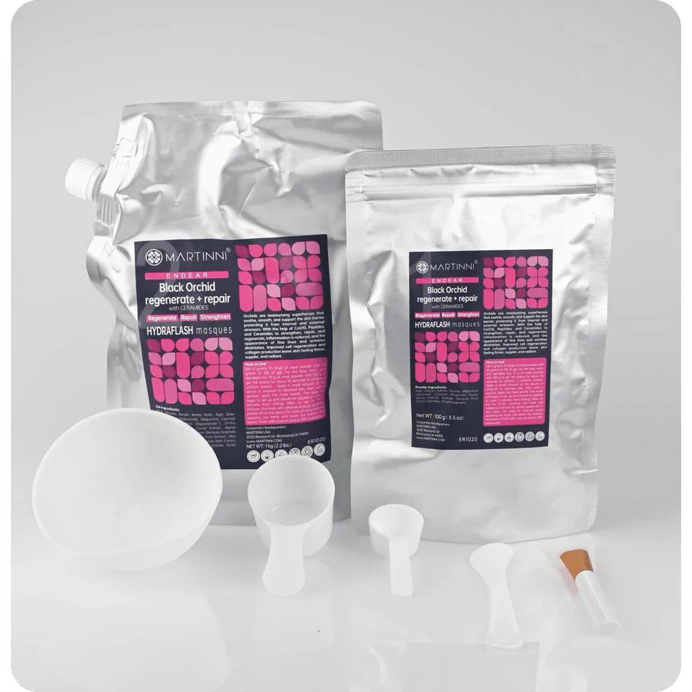 Black Orchid Regenerate + Repair Hydraflash Mask / 100 Grams Powder + 1 Kilo Gel by Martinni - Image 4