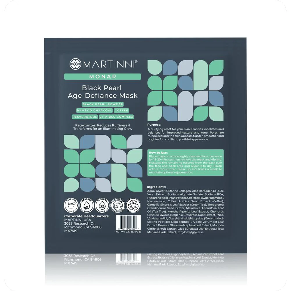 Black Pearl Age-Defiance Mask / Pack of 10 - Each Pre-Moistened 100% Natural and Paraben Free Mask is Single Use by Martinni - Image 4
