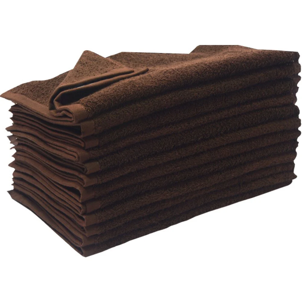 Bleach Shield Salon Towels - 100% Ring Spun Cotton - 16" x 26" - DARK BROWN / 12 Towels - Image 2