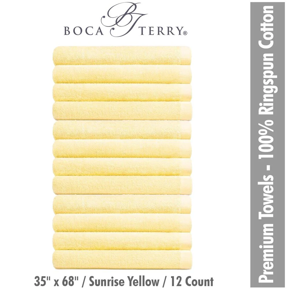 Boca Terry 100% Ringspun Cotton Premium Towels - 35" x 68" - 468 GSM / Zinnia Peach / 12 Count - Image 3