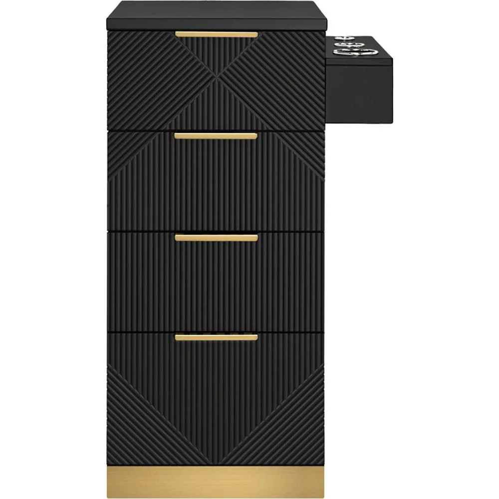 Celine Styling Station Side Cabinet / Black by Deco Salon Furniture