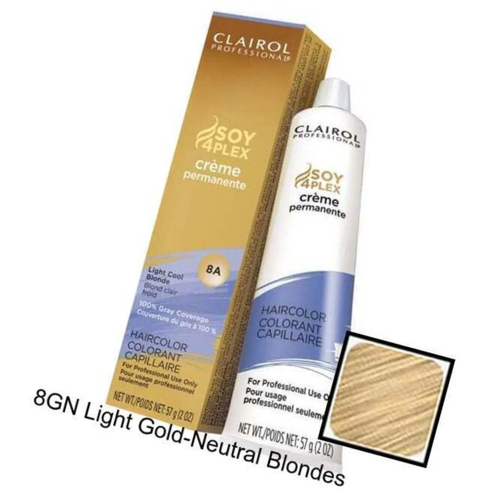 8GN Light Gold-Neutral Blonde Professional Permanent Cream Hair Color / 2 oz. by Clairol