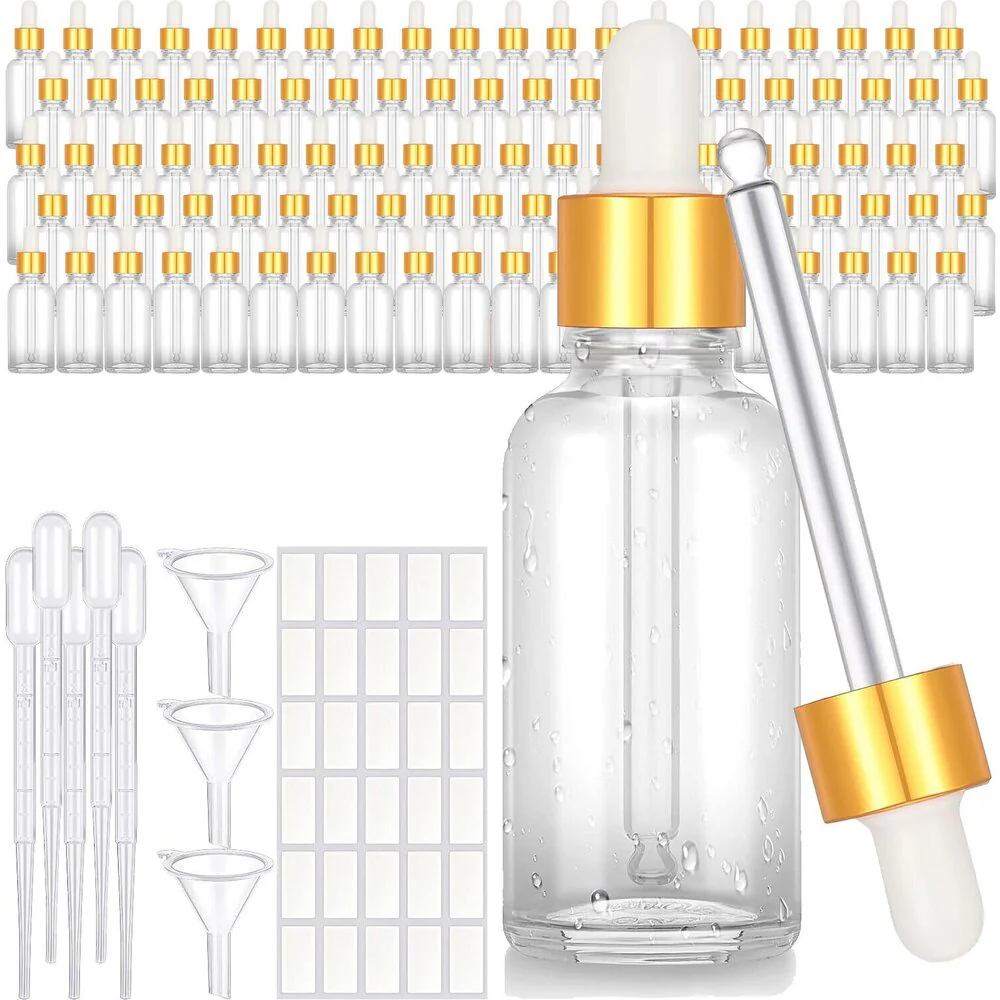 Clear 1 oz. Glass Dropper Bottles for Spa & Salon / Case of 100