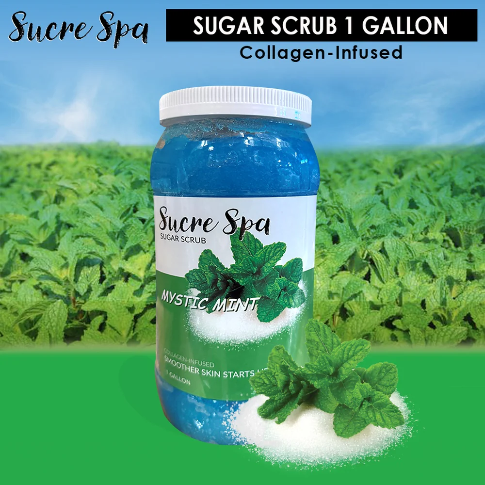 Collagen Infused Sugar Scrub - Mystic Mint / 1 Gallon by Sucre Spa