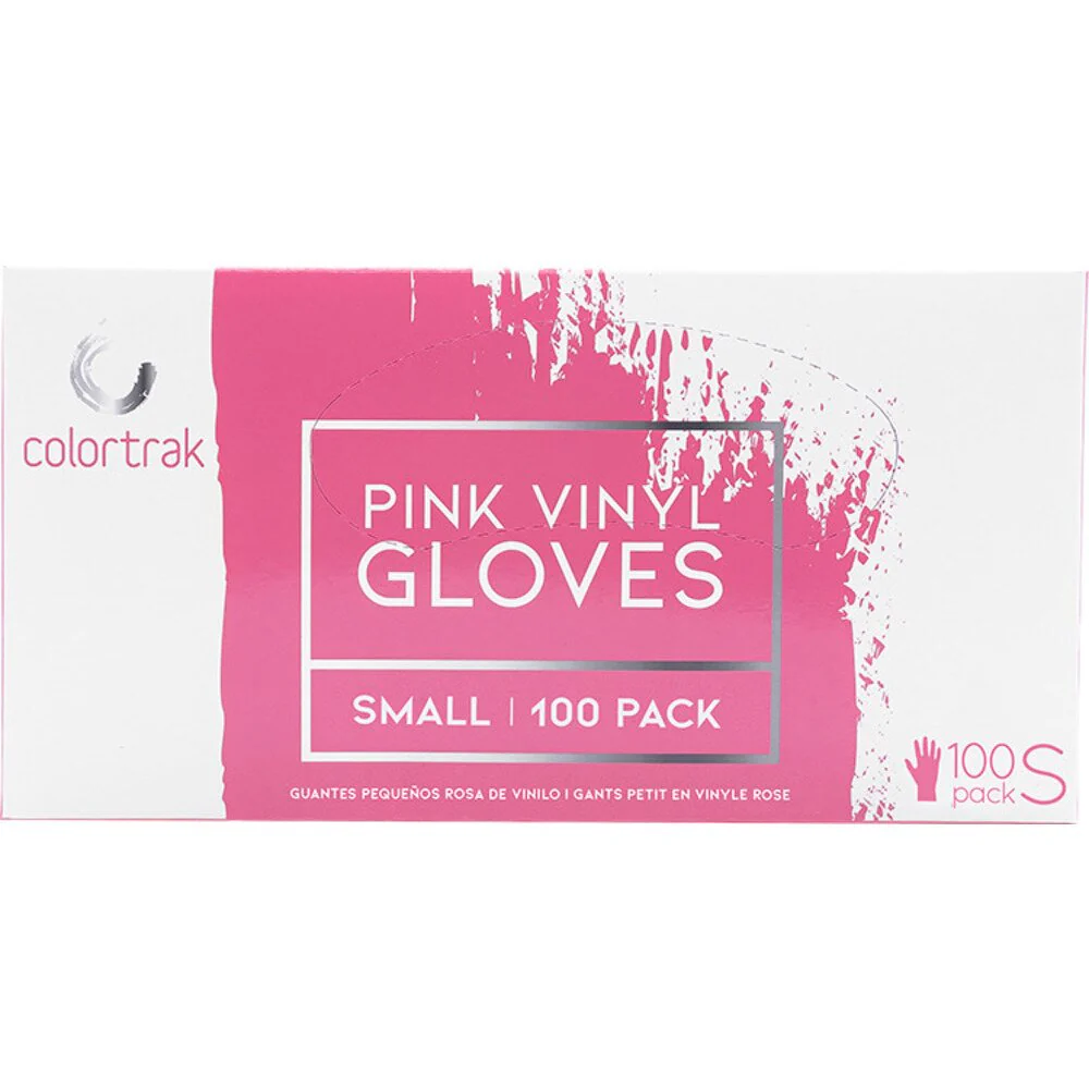 Colortrak Disposable Pink Vinyl Gloves - SMALL / 100 Pack - Image 6