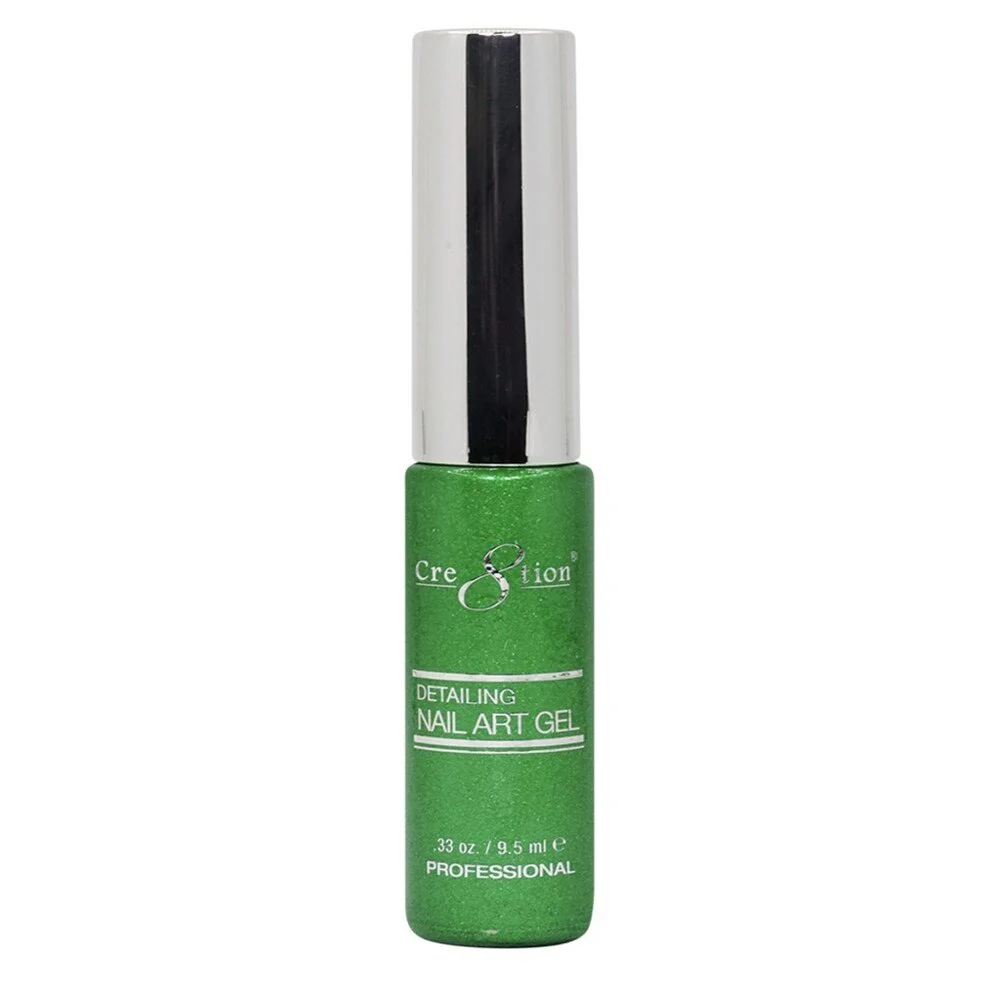 Cre8tion Detailing Nail Art Gel Striper - 29 Green Glitter / 0.33 oz. - Image 2