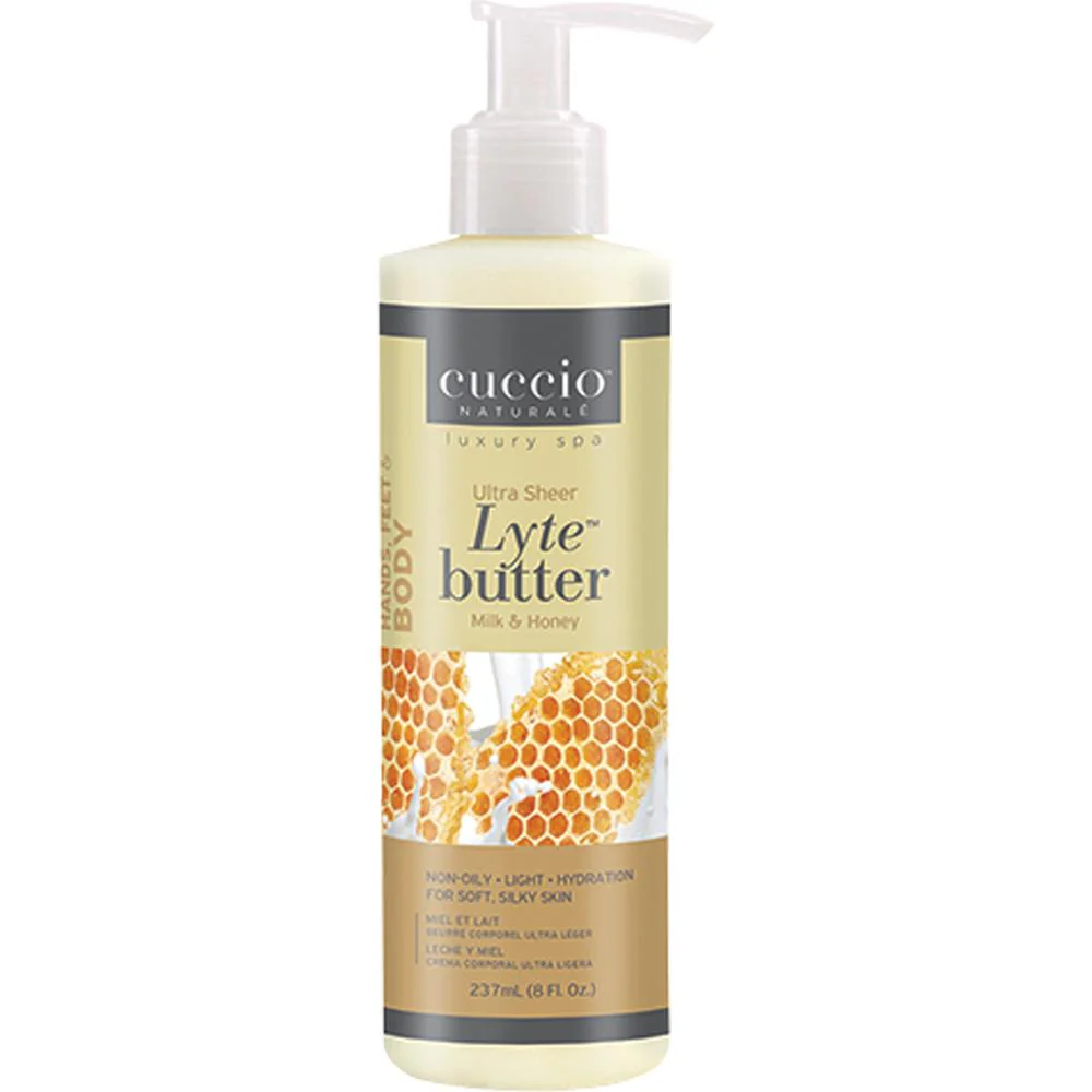 Cuccio Naturale - Lyte Ultra Sheer Body Butter - Milk & Honey / 8 fl. oz. - 237 mL.
