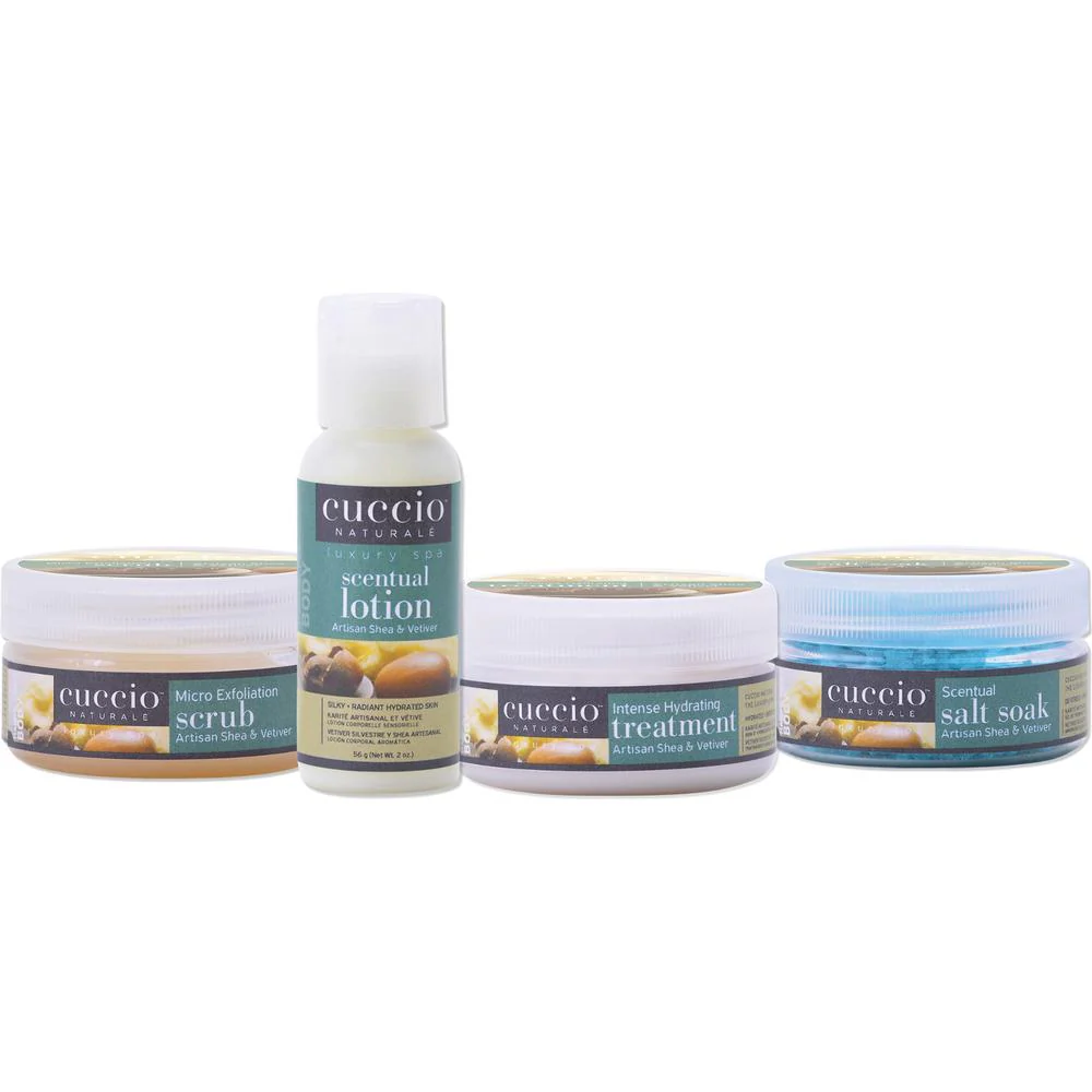 Spa Pedicure Starter Kit by Cuccio Naturale - Artisan Shea & Vetiver - Complete Kit Includes The Essentials For a Luxury, Spa Pedicure Experience