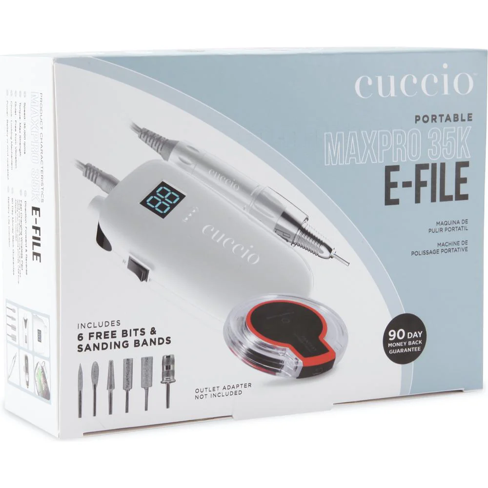 Cuccio - Portable Maxpro 35K E-File - This Nail Drill Buffs and Files All Nail Types With Little to No Vibration + Includes 6 Free Sanding Bits - Image 2