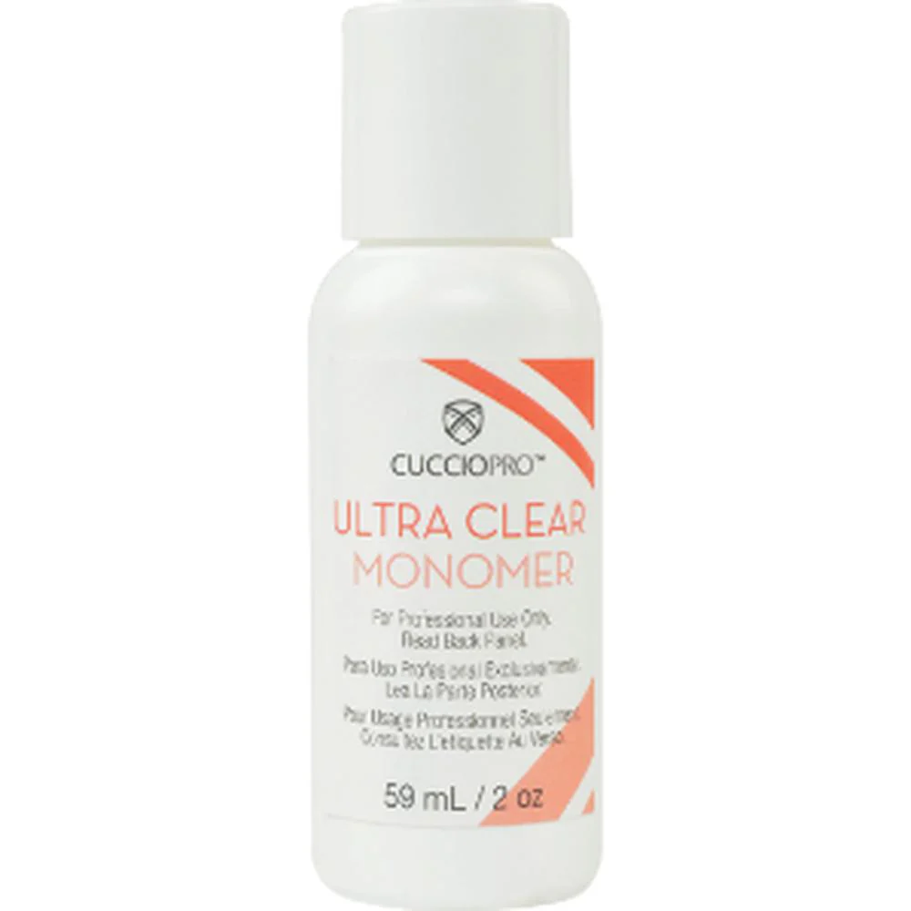 Cuccio Pro - Ultra Clear Liquid Monomer - The First Step to Strong, Transparent Acrylics That Results in an Ultra Clear, Finished Nail / 2 oz. - 59 mL.