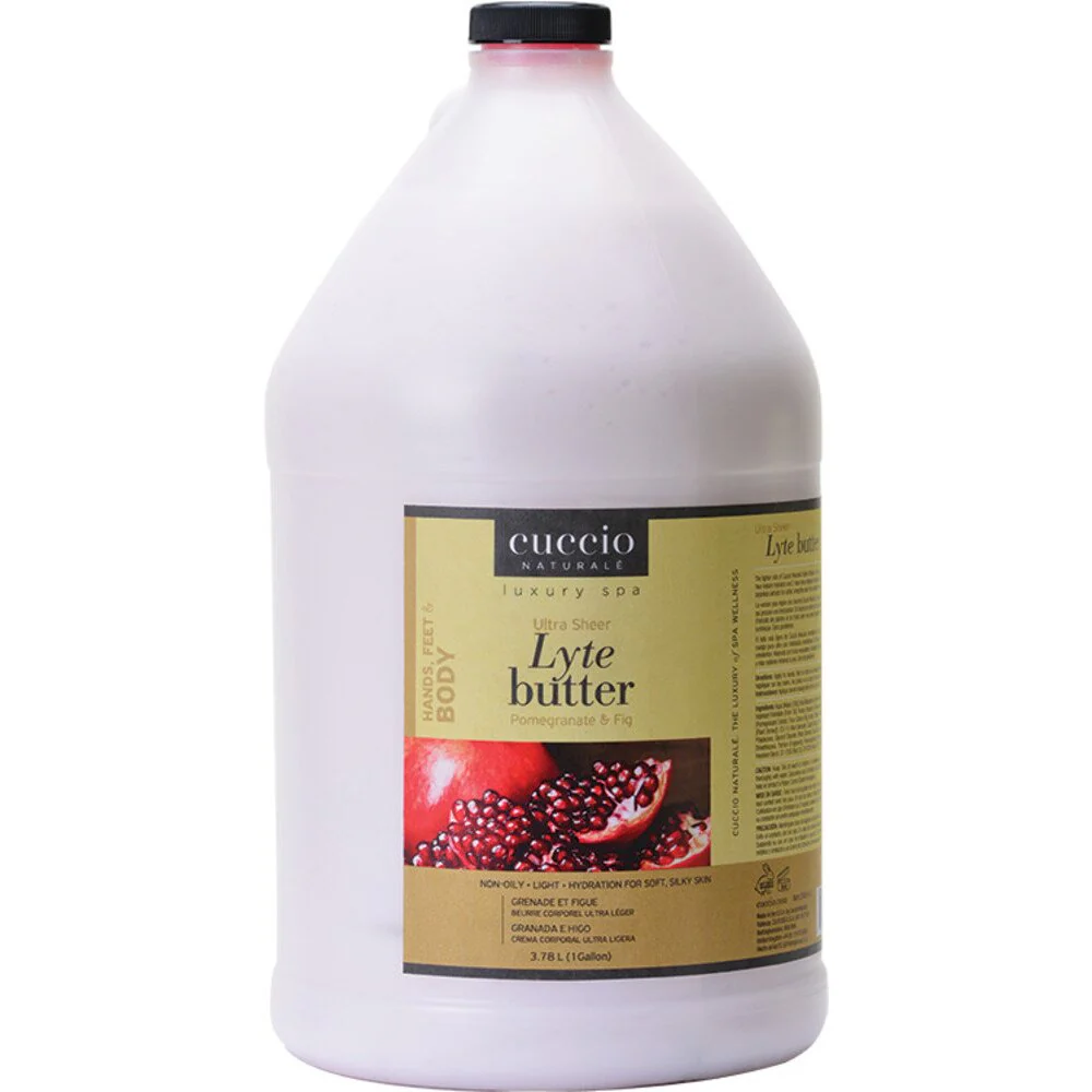 Cuccio Ultra Sheer Non Oily Lyte Butter - Pomegranate & Fig - for Hands, Feet & Body / 1 Gallon - Image 2