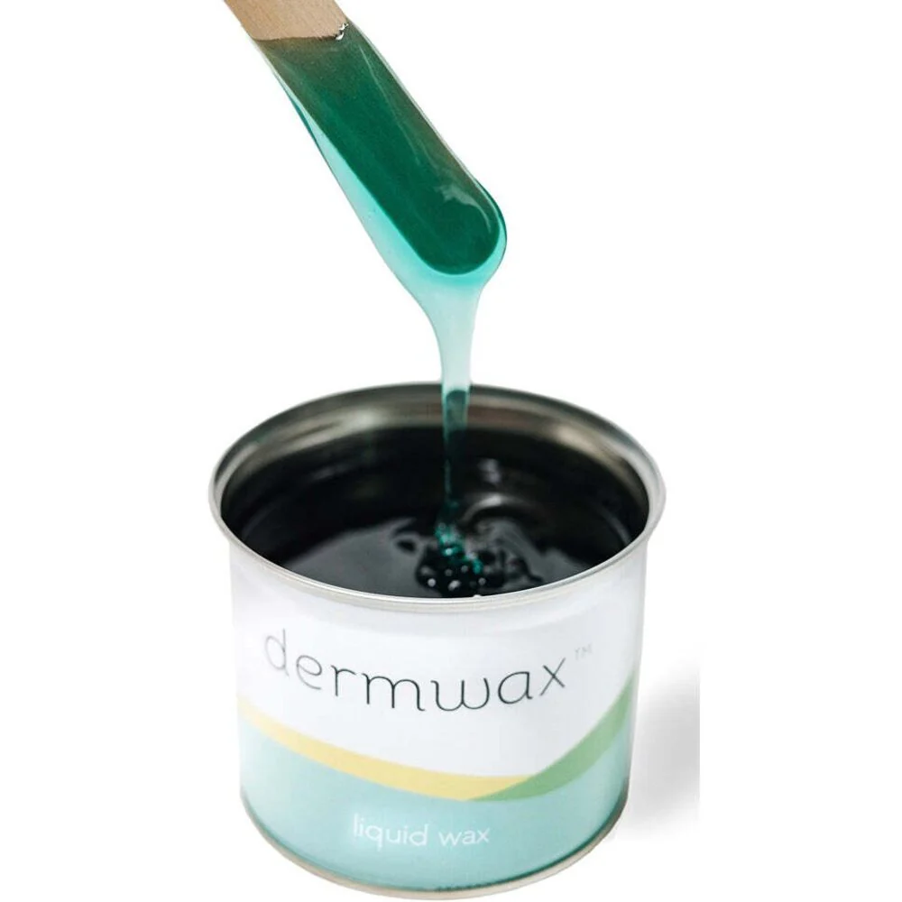 Azulene Clear Green Liquid Soft Wax from Italy / Case of (12) 14 oz. Cans by Dermwax