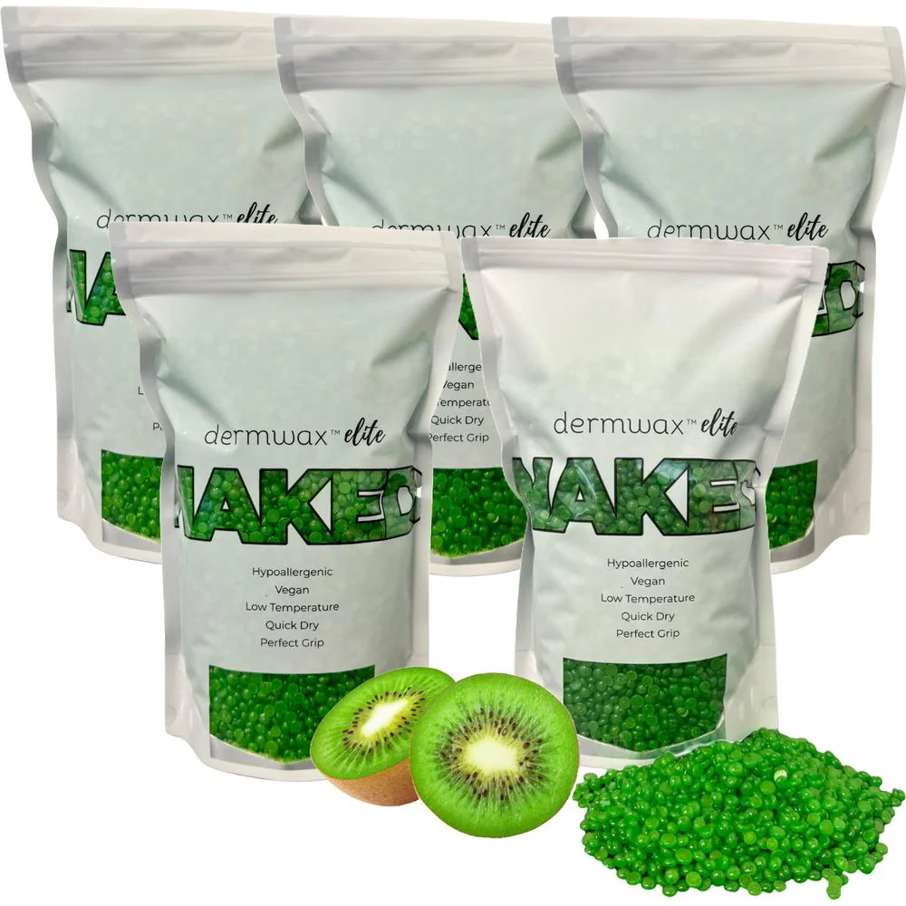 NAKED Sparkle Kiwi Stripless Hard Wax Beads / 10 Lbs. by Dermwax Elite