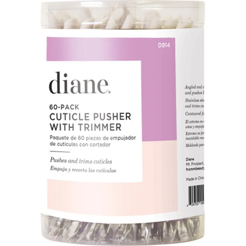 Diane Cuticle Pusher with Trimmer / 60 Pack