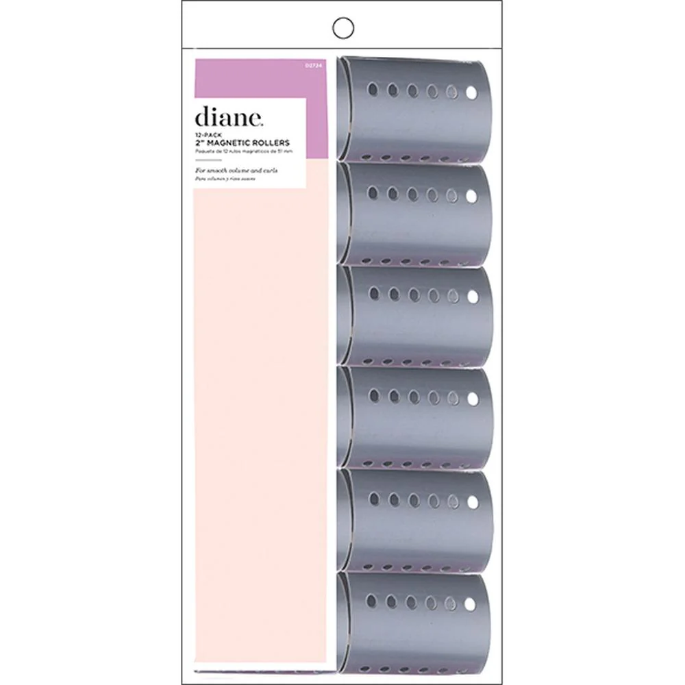 Diane Jumbo Magnetic Rollers - Grey 2" / 12 Pack