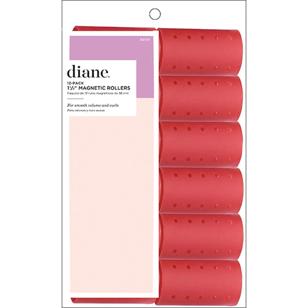 Diane Magnetic Rollers - Red 1 1/2" / 12 Pack