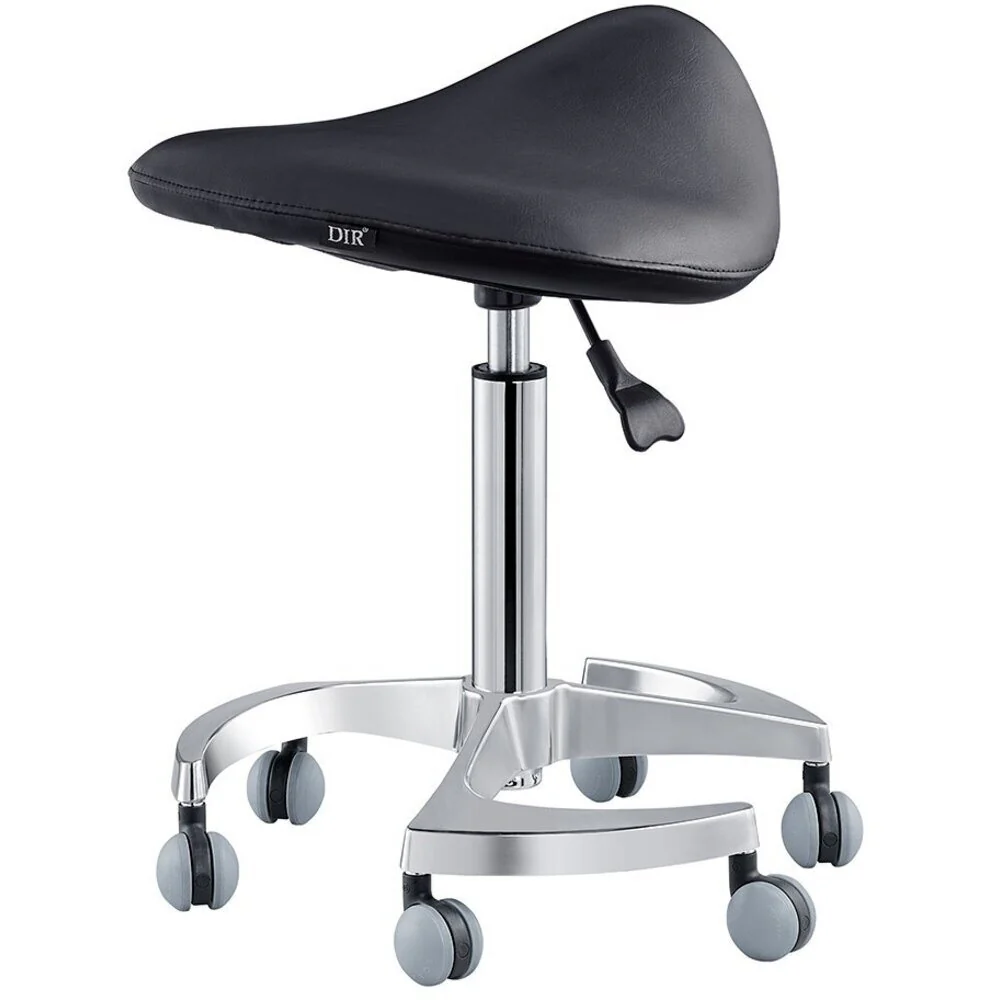 Harmony Medical Saddle Stool - BLACK / 22" - 29.125" Adjustable Seat Height + 6 Wheel Base by DIR Salon Furniture - Image 3