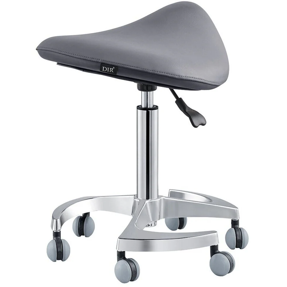 Harmony Medical Saddle Stool - GRAY / 22" - 29.125" Adjustable Seat Height + 6 Wheel Base by DIR Salon Furniture - Image 3