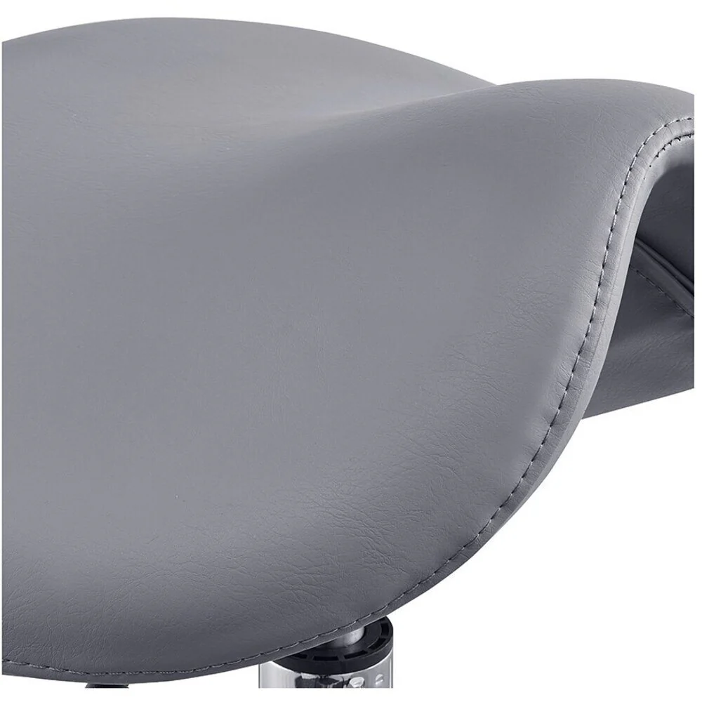 Harmony Medical Saddle Stool - GRAY / 22" - 29.125" Adjustable Seat Height + 6 Wheel Base by DIR Salon Furniture - Image 4