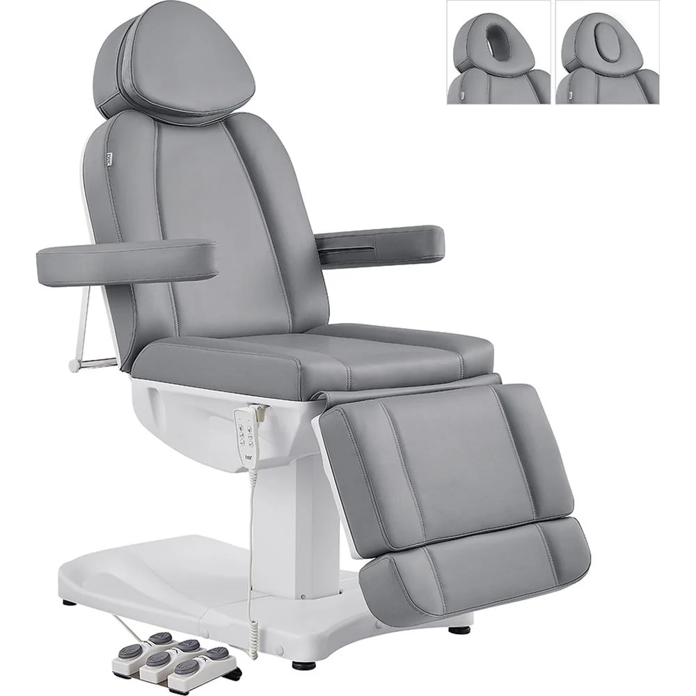Ink Electric Esthetician Chair - 3 Motors with Electrical Hand and Foot Remote Control - Gray / Available in White, Black, Gray and Beige by DIR Salon Furniture