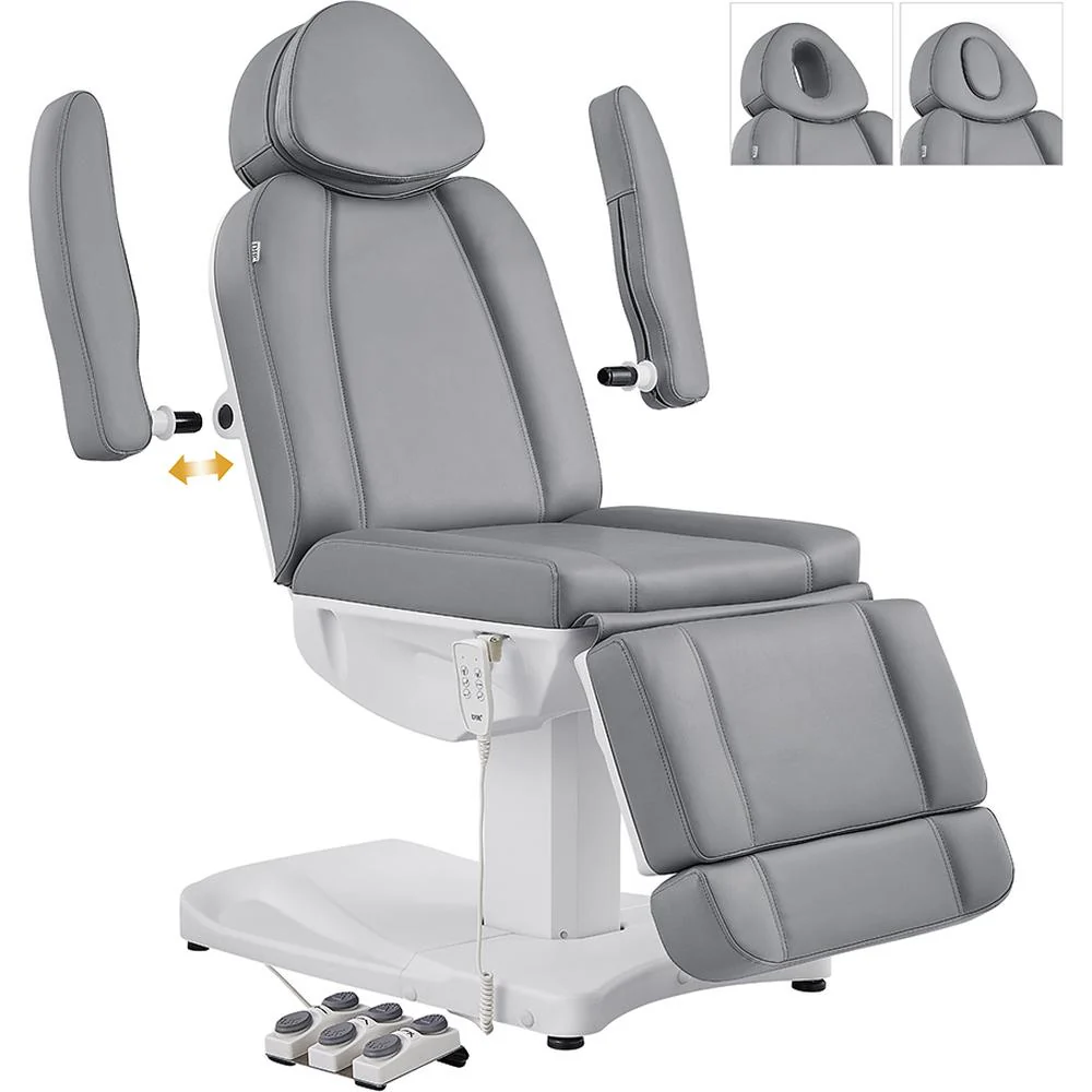 Ink Electric Esthetician Chair - 3 Motors with Electrical Hand and Foot Remote Control - Gray / Available in White, Black, Gray and Beige by DIR Salon Furniture - Image 8