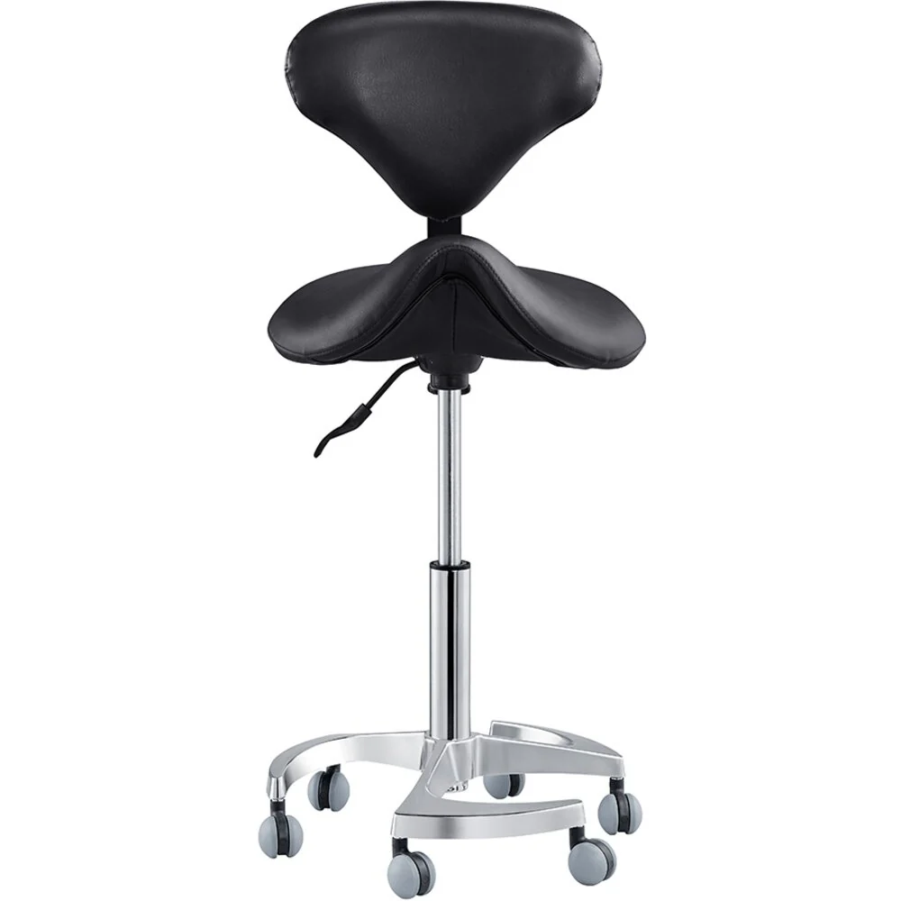 Tao Saddle Stool - BLACK / 21" - 29" Adjustable Seat Height + 6 Wheel Base by DIR Salon Furniture - Image 3